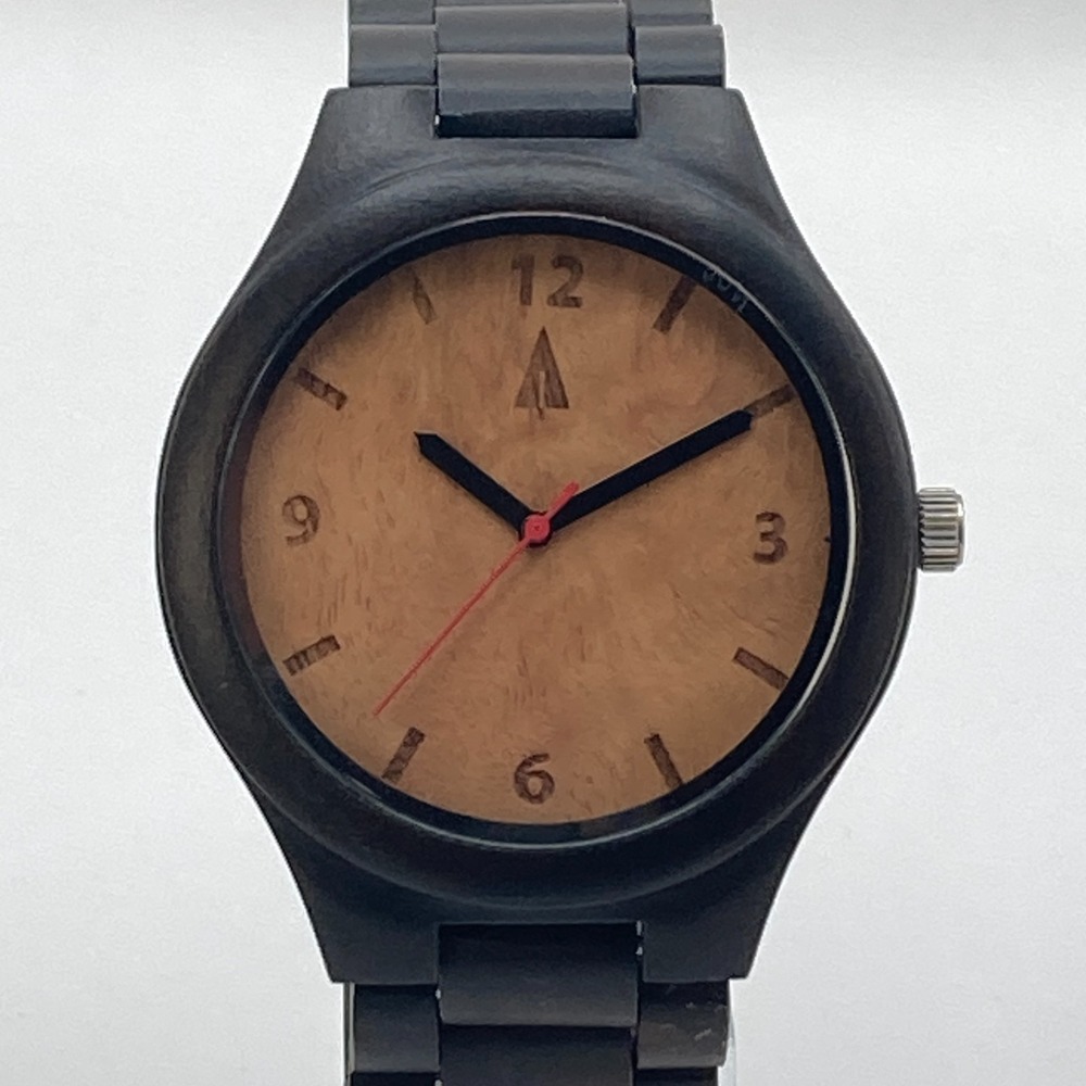 Tree Hut Men's Watch Wooden 45mm Ebony Dark Chocolate Brown New Battery 6.75"